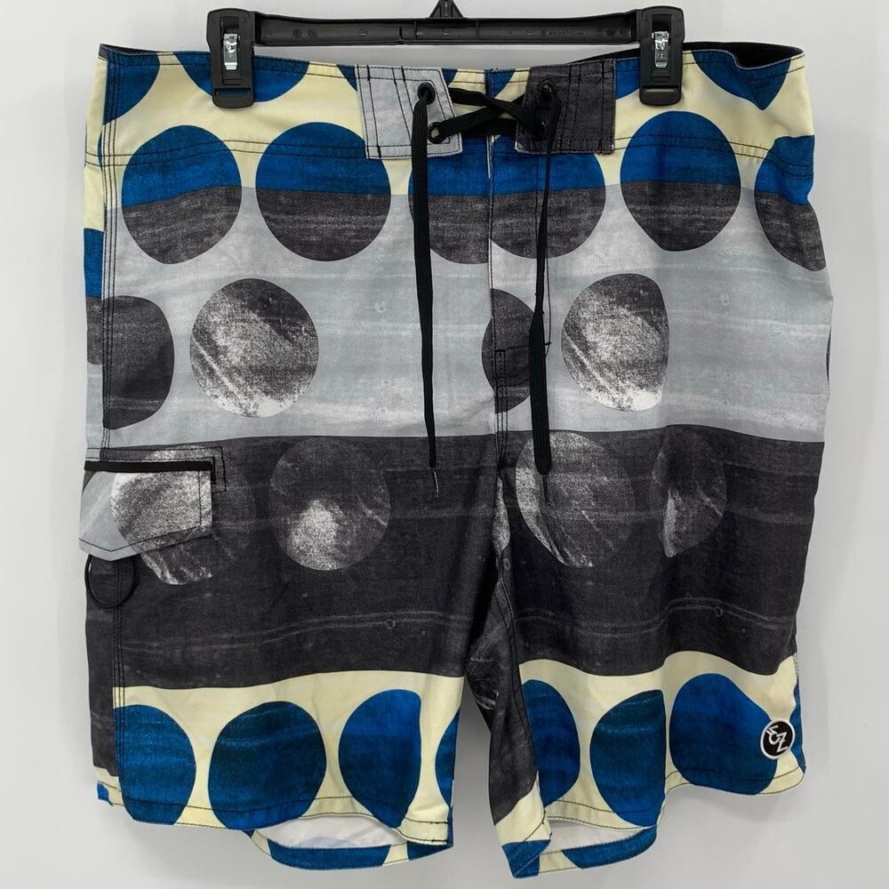 Ezekiel Board Shorts Mens sz 36 Multicolor Logo Pocket Beach Surf Swim ER121023N